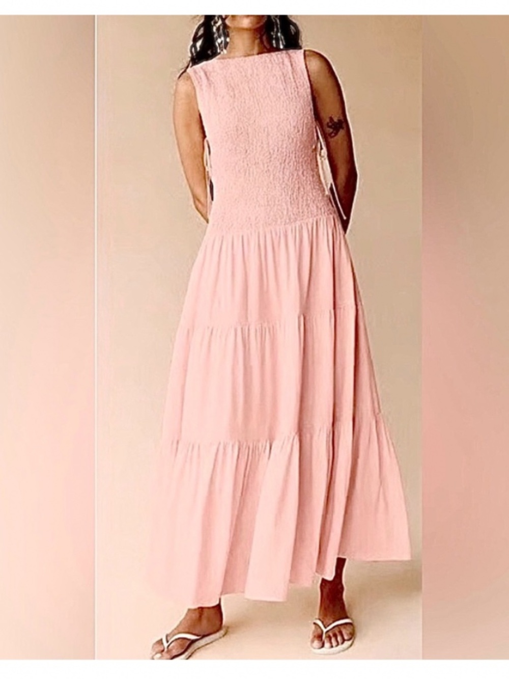 FREE PEOPLE - Free-est - Sterling Maxi Dress in Pink Chalk - L - NWT $98